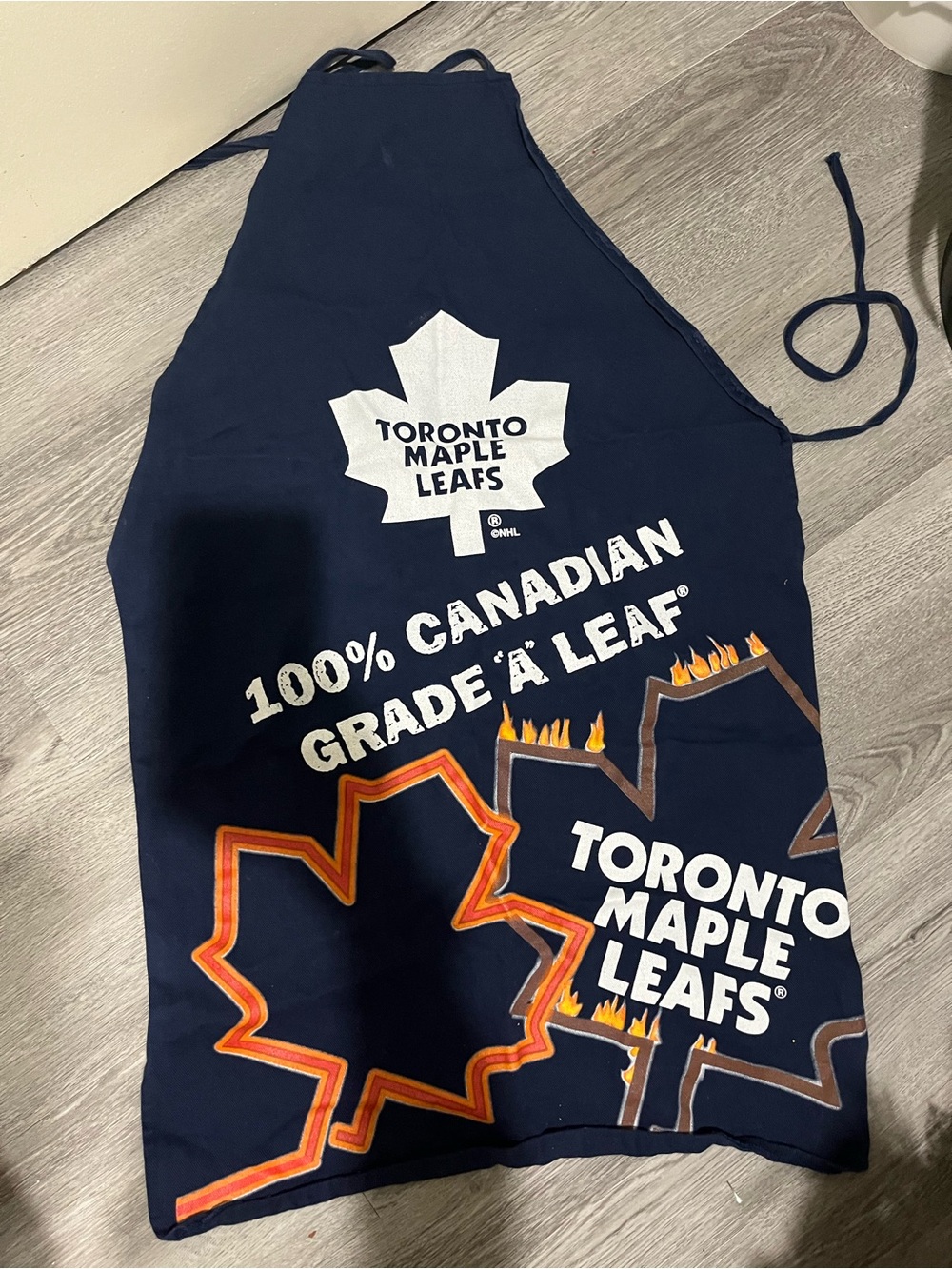 Navy Chef Apron with Toronto Maple Leafs Graphics
